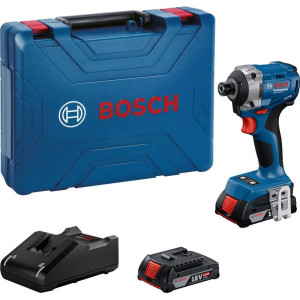 Акумуляторний ударний гайкокрут Bosch GDR 18V-215 Professional з 2 акб GBA 18V 2 Ah та з/п GAL 18V-20, в кейсі
