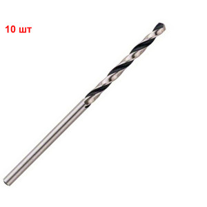 Сверло спиральное Bosch HSS-PointTeQ, 3.4х39х70 мм, 10 шт
