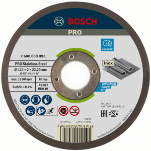 Круг відрізний Bosch PRO Stainless Steel 115×2×22.23 мм