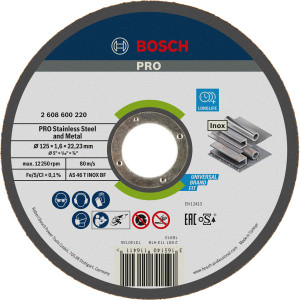 Круг відрізний Bosch PRO Stainless Steel and Metal 125×1.6×22.23 мм