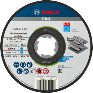 Круг отрезной Bosch X-Lock PRO Stainless Steel and Metal 125×1×22.23 мм, 10 шт