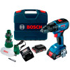 Безщітковий акумуляторний шурупокрут Bosch GSR 18V-50 Professional в L-Case з 2 акб 2 Ah, з/п GAL 18V-20 та набором 24 насадок для закручування