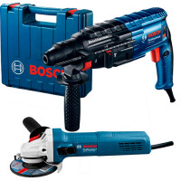 Набор электроинструментов Bosch перфоратор GBH 240 и угловая шлифмашина GWS 750-125 в кейсе (0611272122)