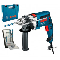 Дрель ударная Bosch Professional GSB 16 RE (060114E500) + Кейс + Набор сверел Robust Line CYL-9 MultiConstruction (7 шт.) (0615990L2N)